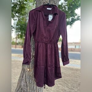 Lush Deep Purple Long Sleeve Dress